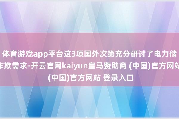 体育游戏app平台这3项国外次第充分研讨了电力储能系统的诈欺需求-开云官网kaiyun皇马赞助商 (中国)官方网站 登录入口